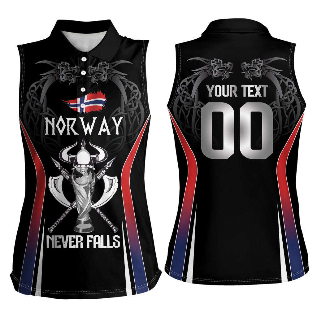 Custom Norway Viking Heritage Women Sleeveless Polo Shirt Norge Never Falls Quarterfinal Edition