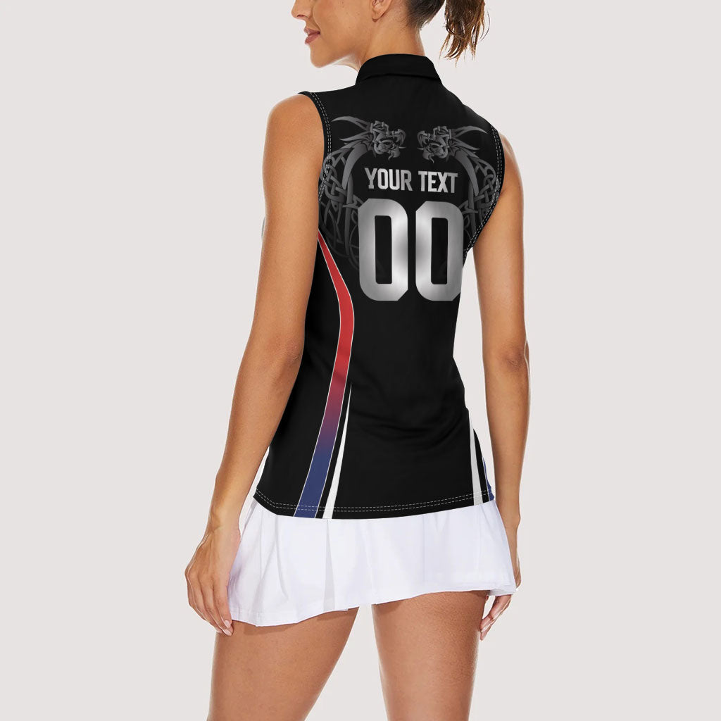 Custom Norway Viking Heritage Women Sleeveless Polo Shirt Norge Never Falls Quarterfinal Edition