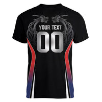 Custom Norway Viking Heritage Women V-Neck T-Shirt Norge Never Falls Quarterfinal Edition