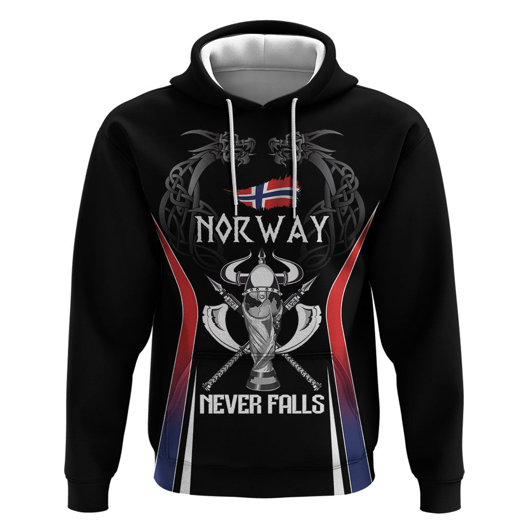 Custom Norway Viking Heritage Zip Hoodie Norge Never Falls Quarterfinal Edition