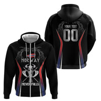 Custom Norway Viking Heritage Zip Hoodie Norge Never Falls Quarterfinal Edition