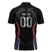 Custom Norway Viking Heritage Zipper Polo Shirt Norge Never Falls Quarterfinal Edition