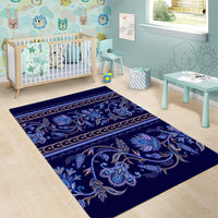 Azerbaijan Area Rug Traditional Pattern Ornament With Flowers Buta Blue LT9 - Wonder Print Shop