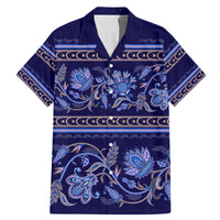 Azerbaijan Family Matching Mermaid Dress and Hawaiian Shirt Traditional Pattern Ornament With Flowers Buta Blue LT9 - Wonder Print Shop