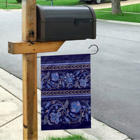 Azerbaijan Garden Flag Traditional Pattern Ornament With Flowers Buta Blue - Wonder Print Shop