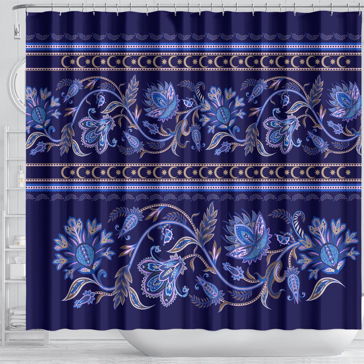 azerbaijan-shower-curtain-traditional-pattern-ornament-with-flowers-buta-blue
