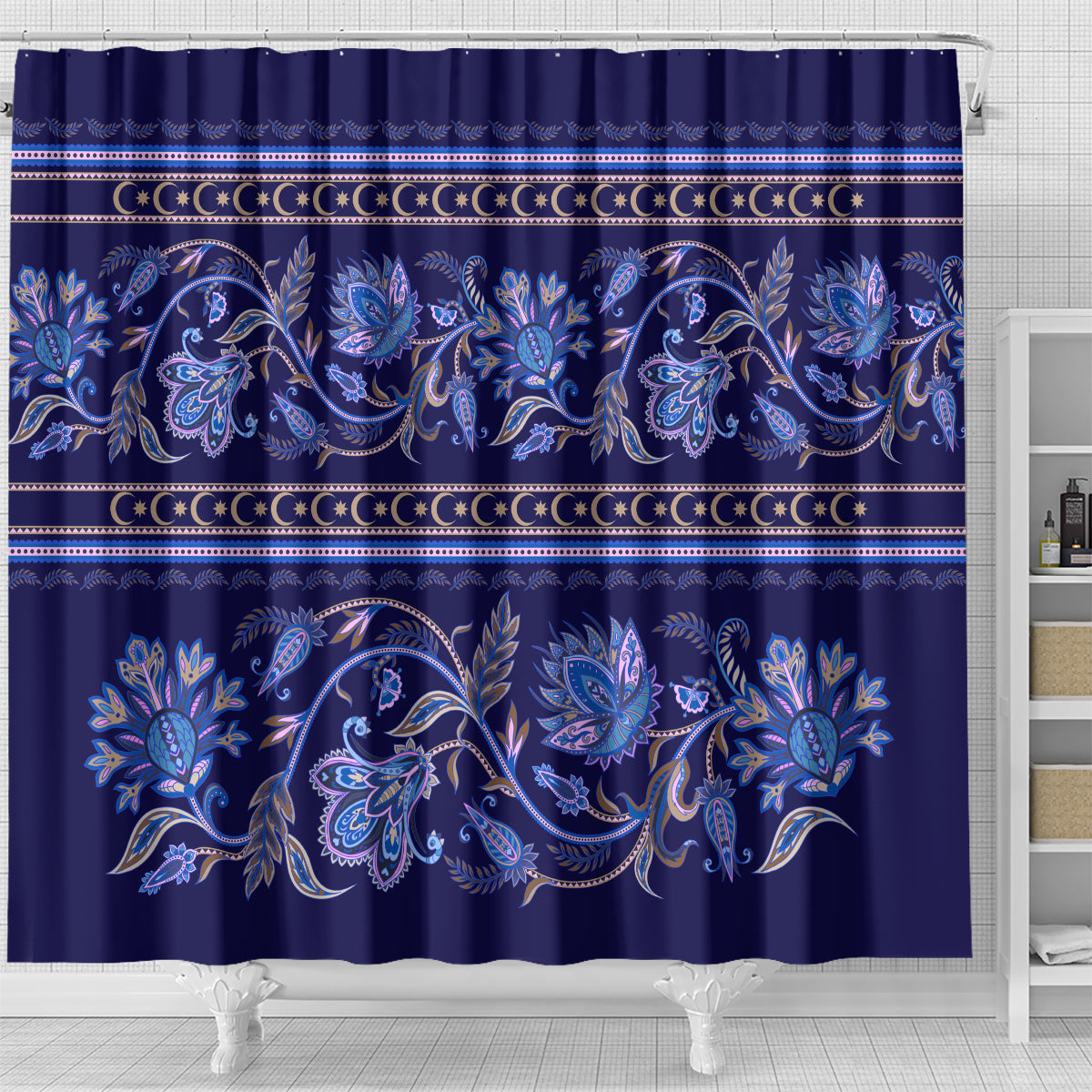 azerbaijan-shower-curtain-traditional-pattern-ornament-with-flowers-buta-blue