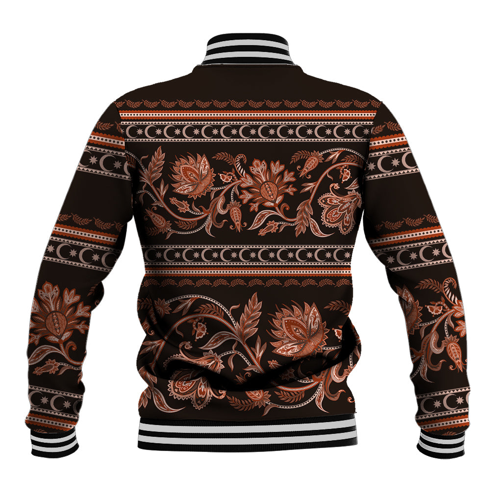 Azerbaijan Baseball Jacket Traditional Pattern Ornament With Flowers Buta Gold LT9 - Wonder Print Shop
