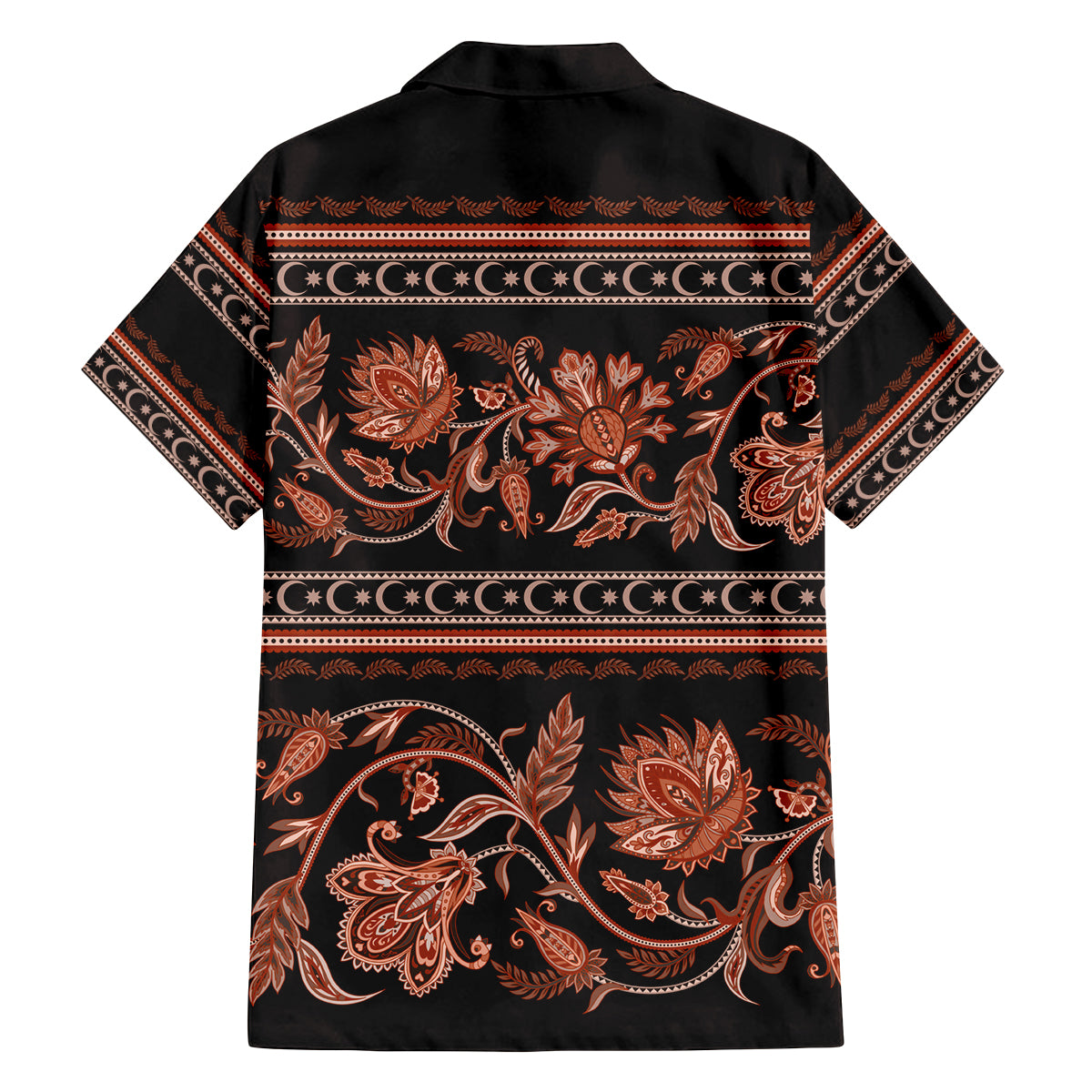 Azerbaijan Family Matching Off Shoulder Long Sleeve Dress and Hawaiian Shirt Traditional Pattern Ornament With Flowers Buta Gold - Wonder Print Shop