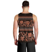 Azerbaijan Men Tank Top Traditional Pattern Ornament With Flowers Buta Gold - Wonder Print Shop