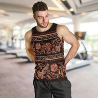Azerbaijan Men Tank Top Traditional Pattern Ornament With Flowers Buta Gold - Wonder Print Shop