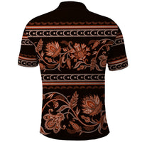 Azerbaijan Polo Shirt Traditional Pattern Ornament With Flowers Buta Gold - Wonder Print Shop