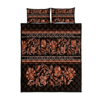 Azerbaijan Quilt Bed Set Traditional Pattern Ornament With Flowers Buta Gold - Wonder Print Shop