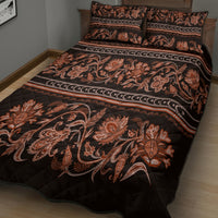 Azerbaijan Quilt Bed Set Traditional Pattern Ornament With Flowers Buta Gold - Wonder Print Shop