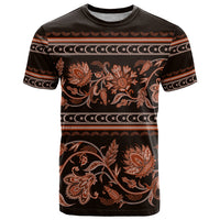 Azerbaijan T Shirt Traditional Pattern Ornament With Flowers Buta Gold - Wonder Print Shop