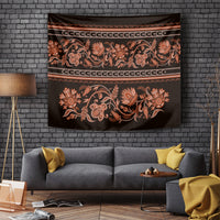 Azerbaijan Tapestry Traditional Pattern Ornament With Flowers Buta Gold - Wonder Print Shop