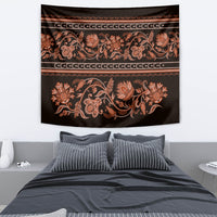 Azerbaijan Tapestry Traditional Pattern Ornament With Flowers Buta Gold - Wonder Print Shop