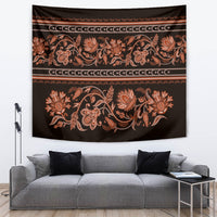 Azerbaijan Tapestry Traditional Pattern Ornament With Flowers Buta Gold - Wonder Print Shop