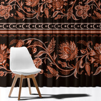 Azerbaijan Window Curtain Traditional Pattern Ornament With Flowers Buta Gold - Wonder Print Shop