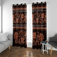 Azerbaijan Window Curtain Traditional Pattern Ornament With Flowers Buta Gold - Wonder Print Shop