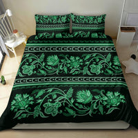 Azerbaijan Bedding Set Traditional Pattern Ornament With Flowers Buta Green LT9 - Wonder Print Shop