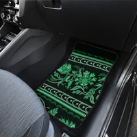Azerbaijan Car Mats Traditional Pattern Ornament With Flowers Buta Green LT9 - Wonder Print Shop