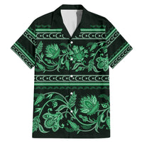 Azerbaijan Family Matching Mermaid Dress and Hawaiian Shirt Traditional Pattern Ornament With Flowers Buta Green LT9 - Wonder Print Shop