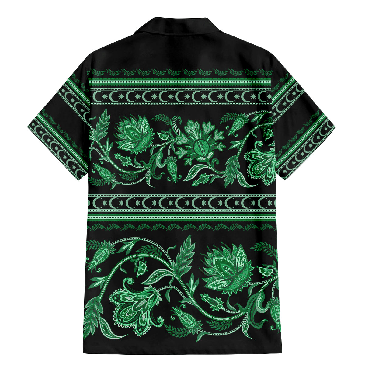 Azerbaijan Family Matching Mermaid Dress and Hawaiian Shirt Traditional Pattern Ornament With Flowers Buta Green LT9 - Wonder Print Shop