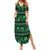 Azerbaijan Family Matching Summer Maxi Dress and Hawaiian Shirt Traditional Pattern Ornament With Flowers Buta Green - Wonder Print Shop