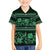 Azerbaijan Kid Hawaiian Shirt Traditional Pattern Ornament With Flowers Buta Green - Wonder Print Shop