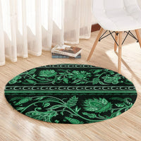 azerbaijan-round-carpet-traditional-pattern-ornament-with-flowers-buta-green