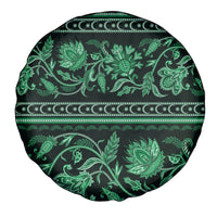Azerbaijan Spare Tire Cover Traditional Pattern Ornament With Flowers Buta Green - Wonder Print Shop
