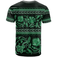 Azerbaijan T Shirt Traditional Pattern Ornament With Flowers Buta Green - Wonder Print Shop