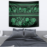 Azerbaijan Tapestry Traditional Pattern Ornament With Flowers Buta Green - Wonder Print Shop