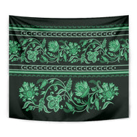 Azerbaijan Tapestry Traditional Pattern Ornament With Flowers Buta Green - Wonder Print Shop