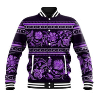 Azerbaijan Baseball Jacket Traditional Pattern Ornament With Flowers Buta Violet LT9 - Wonder Print Shop