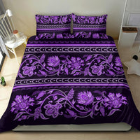 Azerbaijan Bedding Set Traditional Pattern Ornament With Flowers Buta Violet LT9 - Wonder Print Shop