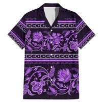 Azerbaijan Family Matching Mermaid Dress and Hawaiian Shirt Traditional Pattern Ornament With Flowers Buta Violet LT9 - Wonder Print Shop