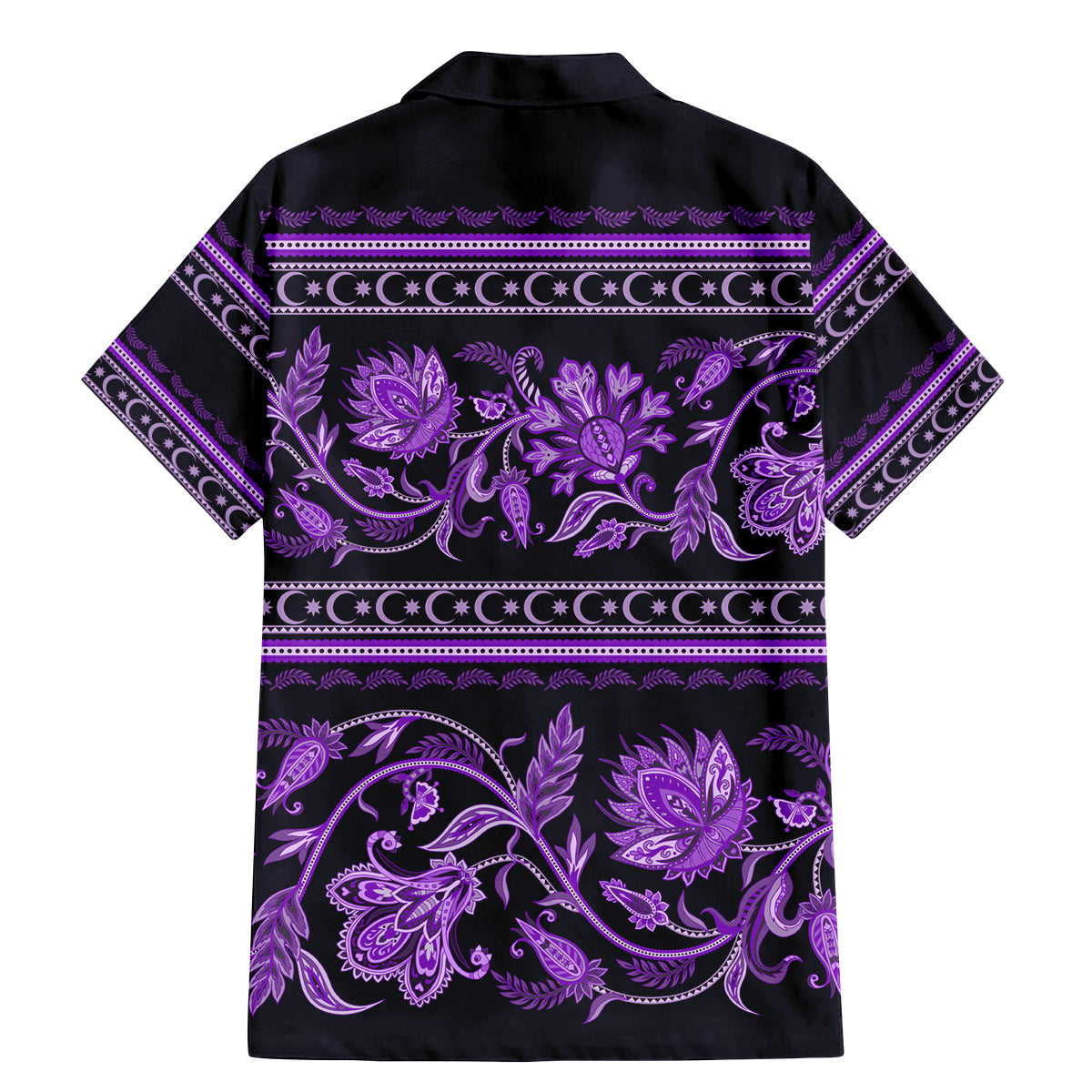 Azerbaijan Family Matching Mermaid Dress and Hawaiian Shirt Traditional Pattern Ornament With Flowers Buta Violet LT9 - Wonder Print Shop