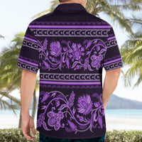 Azerbaijan Hawaiian Shirt Traditional Pattern Ornament With Flowers Buta Violet - Wonder Print Shop