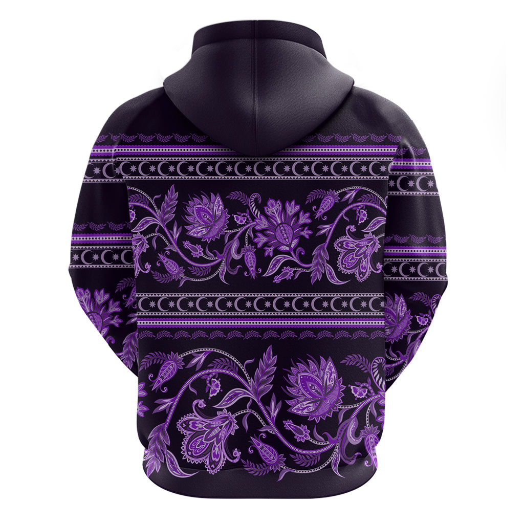 Azerbaijan Hoodie Traditional Pattern Ornament With Flowers Buta Violet - Wonder Print Shop
