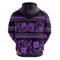 Azerbaijan Hoodie Traditional Pattern Ornament With Flowers Buta Violet - Wonder Print Shop