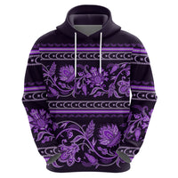 Azerbaijan Hoodie Traditional Pattern Ornament With Flowers Buta Violet - Wonder Print Shop