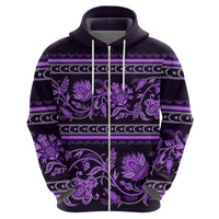 Azerbaijan Hoodie Traditional Pattern Ornament With Flowers Buta Violet - Wonder Print Shop