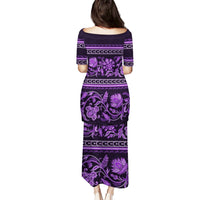 Azerbaijan Puletasi Traditional Pattern Ornament With Flowers Buta Violet - Wonder Print Shop