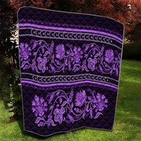 Azerbaijan Quilt Traditional Pattern Ornament With Flowers Buta Violet - Wonder Print Shop