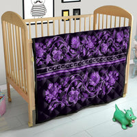 Azerbaijan Quilt Traditional Pattern Ornament With Flowers Buta Violet - Wonder Print Shop