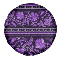 Azerbaijan Spare Tire Cover Traditional Pattern Ornament With Flowers Buta Violet - Wonder Print Shop