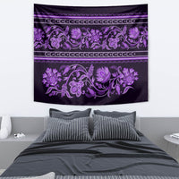 Azerbaijan Tapestry Traditional Pattern Ornament With Flowers Buta Violet - Wonder Print Shop