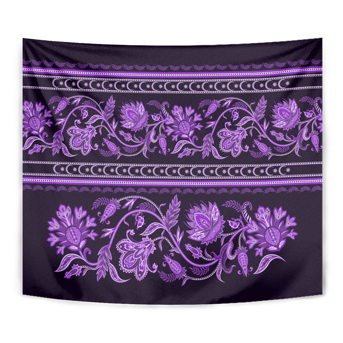 Azerbaijan Tapestry Traditional Pattern Ornament With Flowers Buta Violet - Wonder Print Shop
